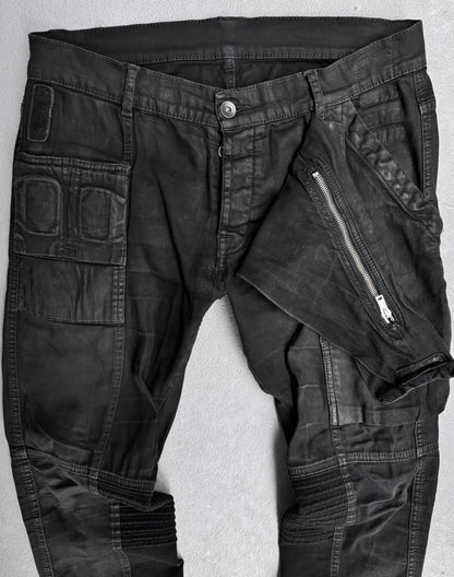 Rick Owens DRKSHDW AW14 “MOODY” Light-waxed Memphis Biker Pants