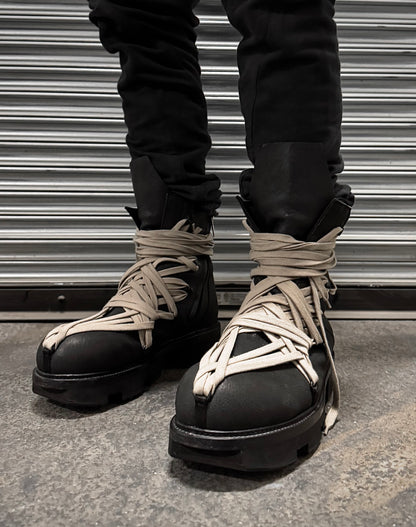 Rick Owens SS20 “TECUATL” Megalace Lace-up Army Boots