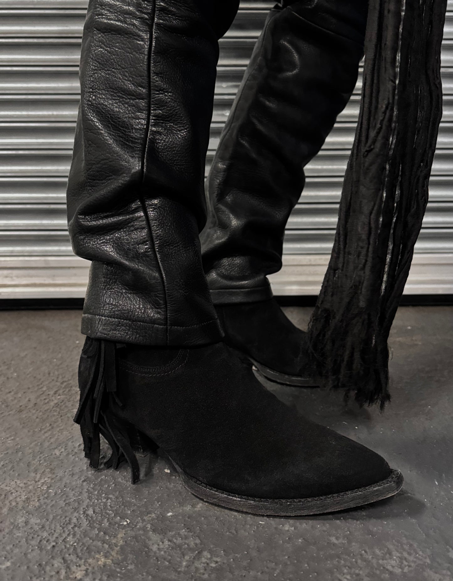 Saint Laurent Paris Western Tassels ‘Lukas’ Suede Boots