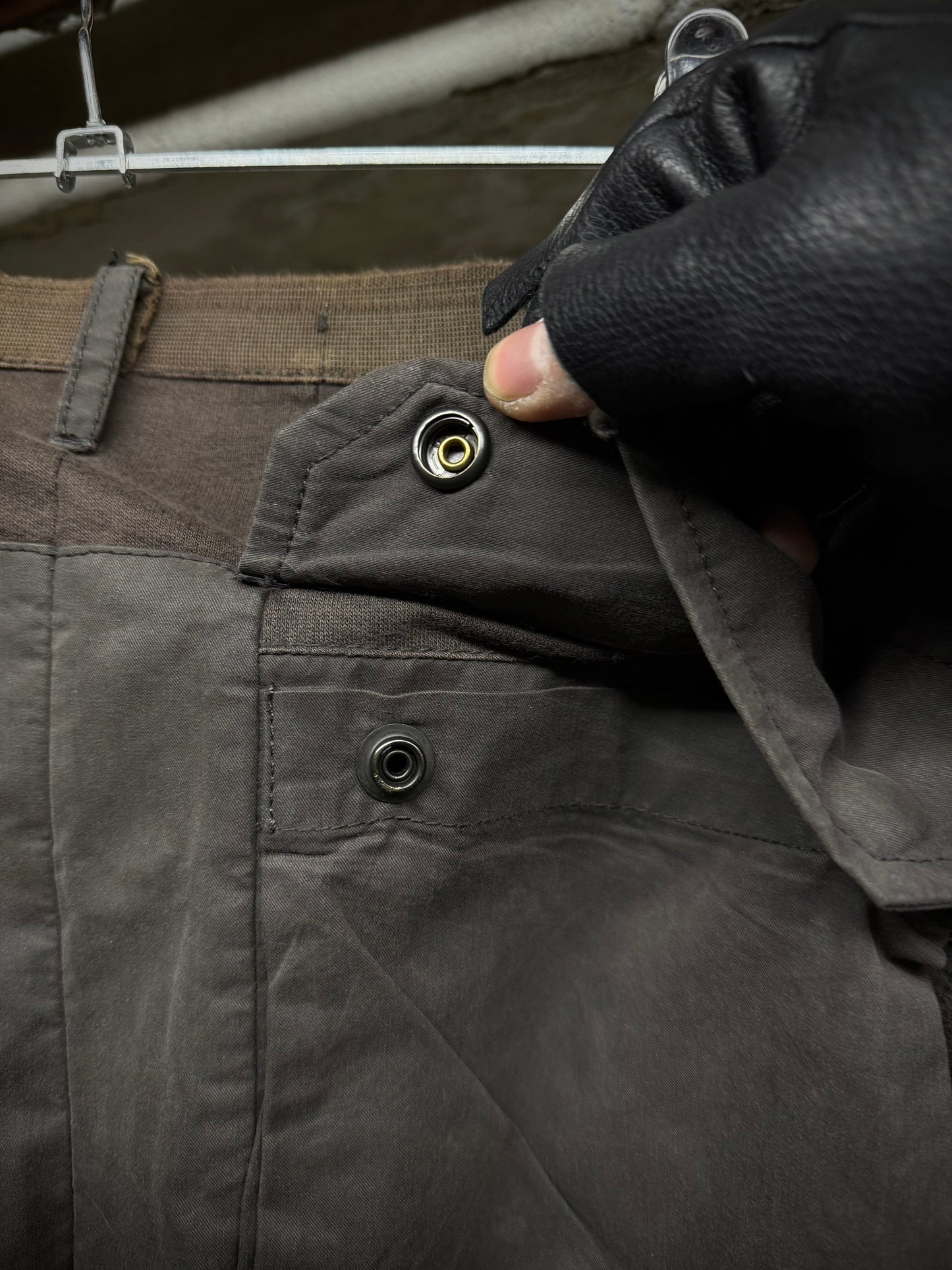 Rick Owens SS04 "CITROEN' Slashed Knee Zipper Cargo Pants detail | DRIEW GARMENTS