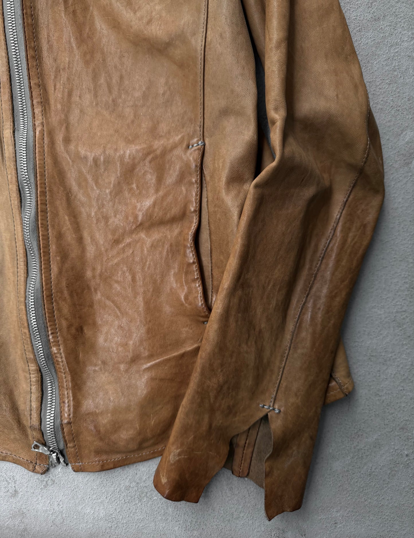 Isamu Katayama “BACKLASH” AW09 Distressed Horse Leather ‘Gimp’ Zip Hooded Jacket