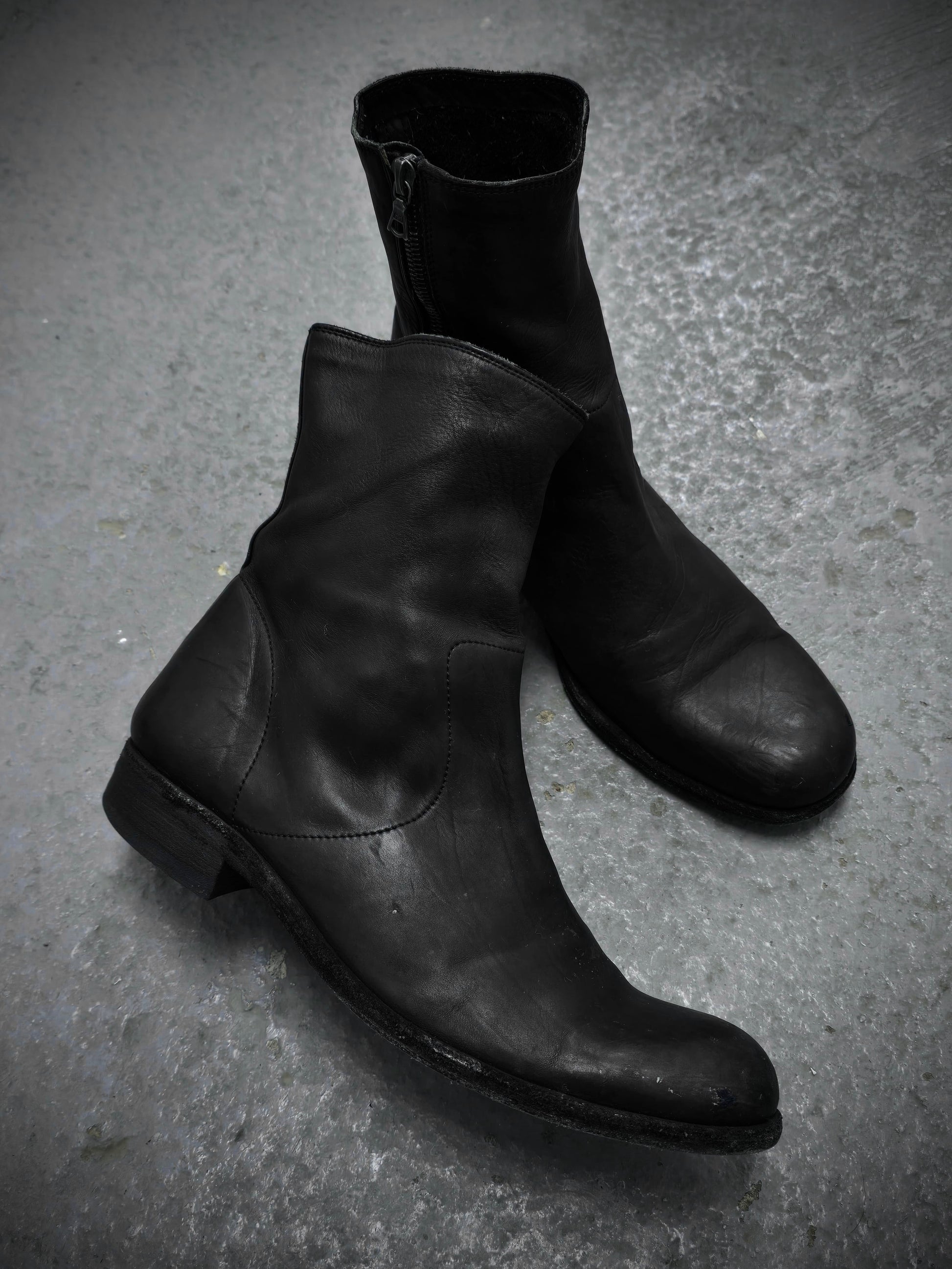 Isamu Katayama "BACKLASH" Side Zip Deerskin Leather boots | Archive Fashion Toronto