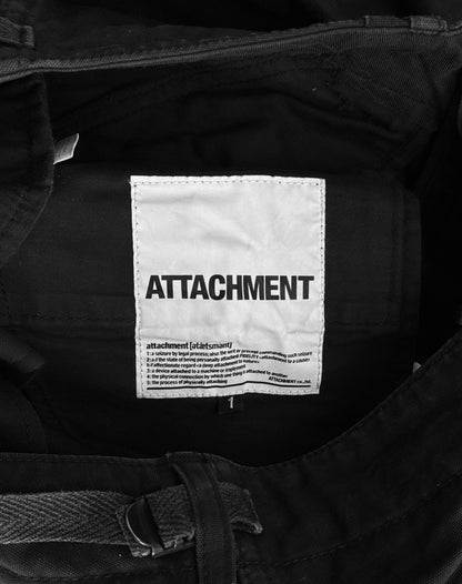 ATTACHMENT by Kazuyuki Kumagai Faded Black Flare Cargo Denim