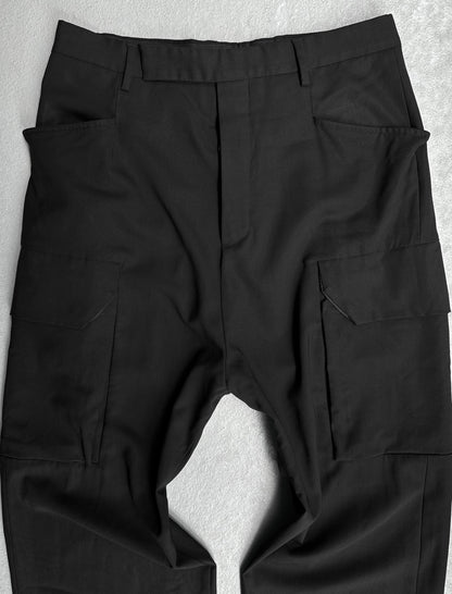 Rick Owens SS17 “WALRUS” Wide Leg Wool Cargo Pants