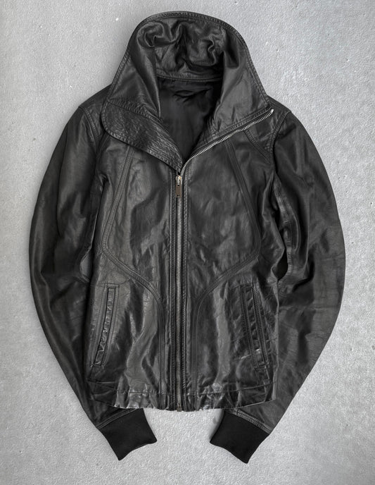 Rick Owens AW13 "PLINTH" High Neck Intarsia Calf Leather Jacket
