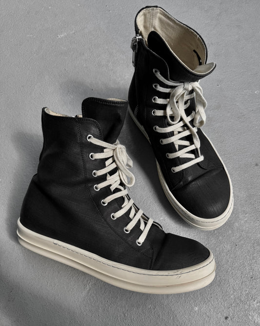 Rick Owens DRKSHDW AW15 “SPHINX” Waxed Canvas Vegan Ramones Sneakers
