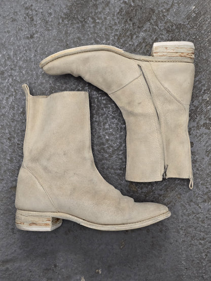 Carol Christian Poell AW05 "On Demand" Reverse Horse Leather Side Zip Boots | Archive Fashion Toronto