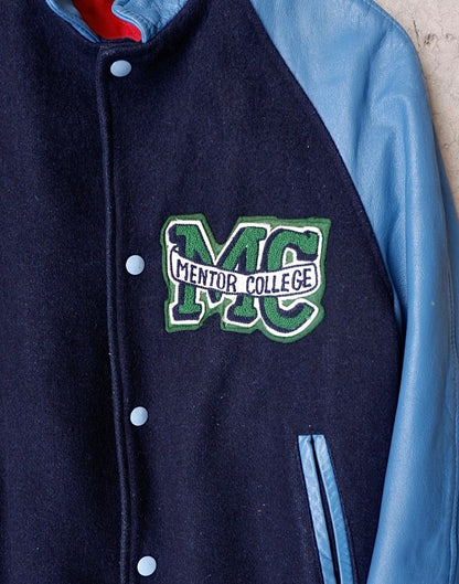 Vintage 90’s Mentor College Leather Varsity Jacket