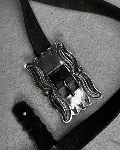 L.G.B. Early 00s Cross Relic Bison Leather Belt