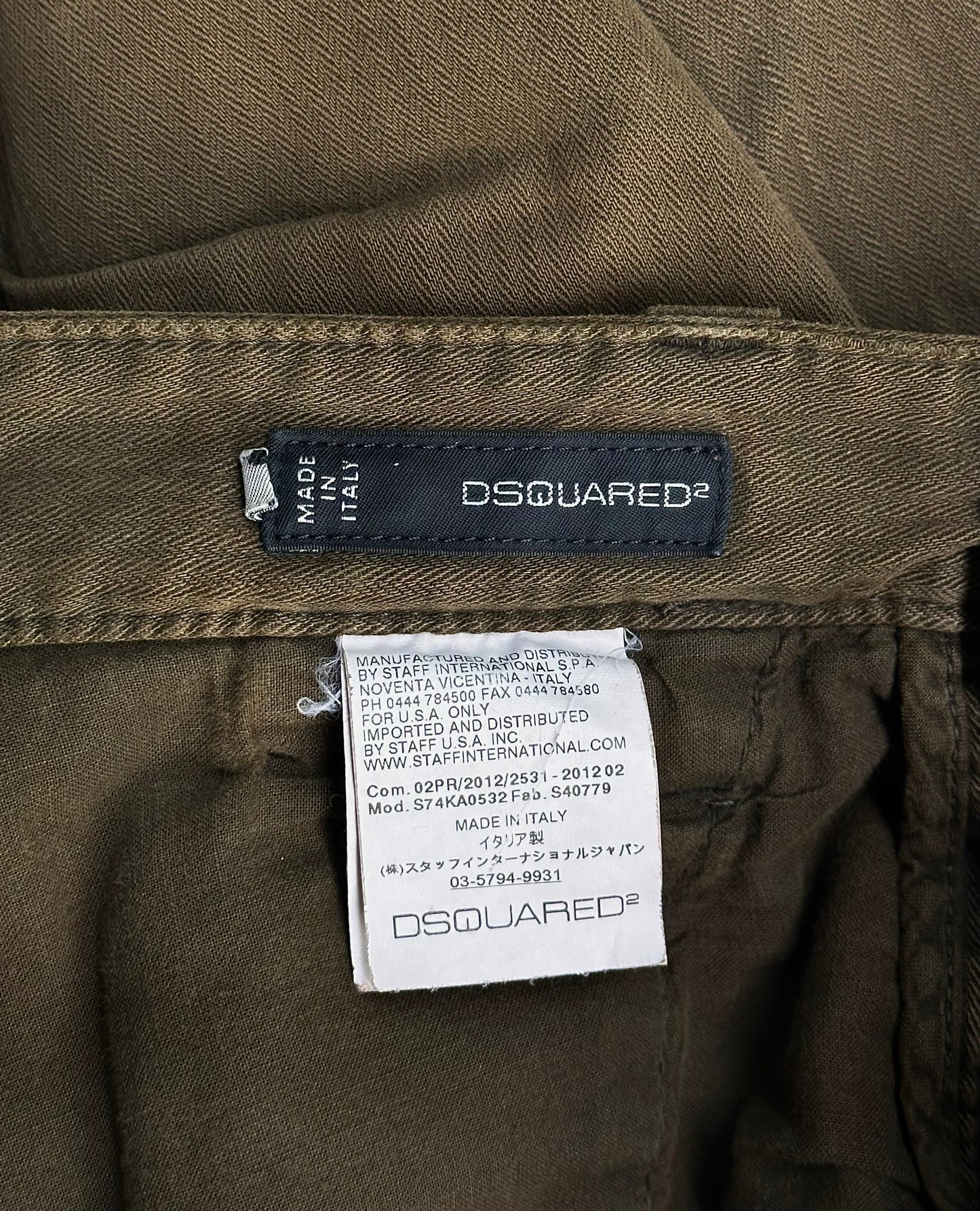 Dsquared2 Early 00s Khaki Articulate Knee Pants