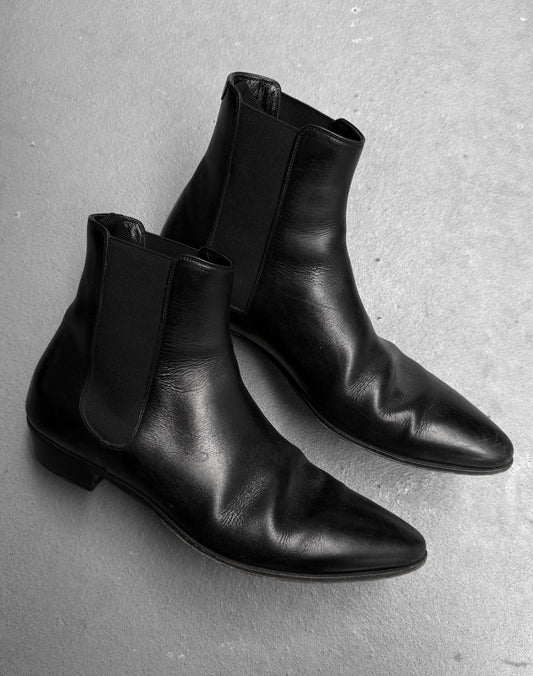 CELINE SS19 Black ‘Jacno' Chelsea Leather Boots
