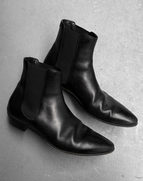 靴 CELINE JACNO 41 CELINE SS19 Jacno Black Leather Chelsea Boots | Size 41 – DRIEW