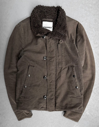 ATTACHMENT by Kazuyuki Kumagai Early 00s Faded Brown Military Deck Jacket
