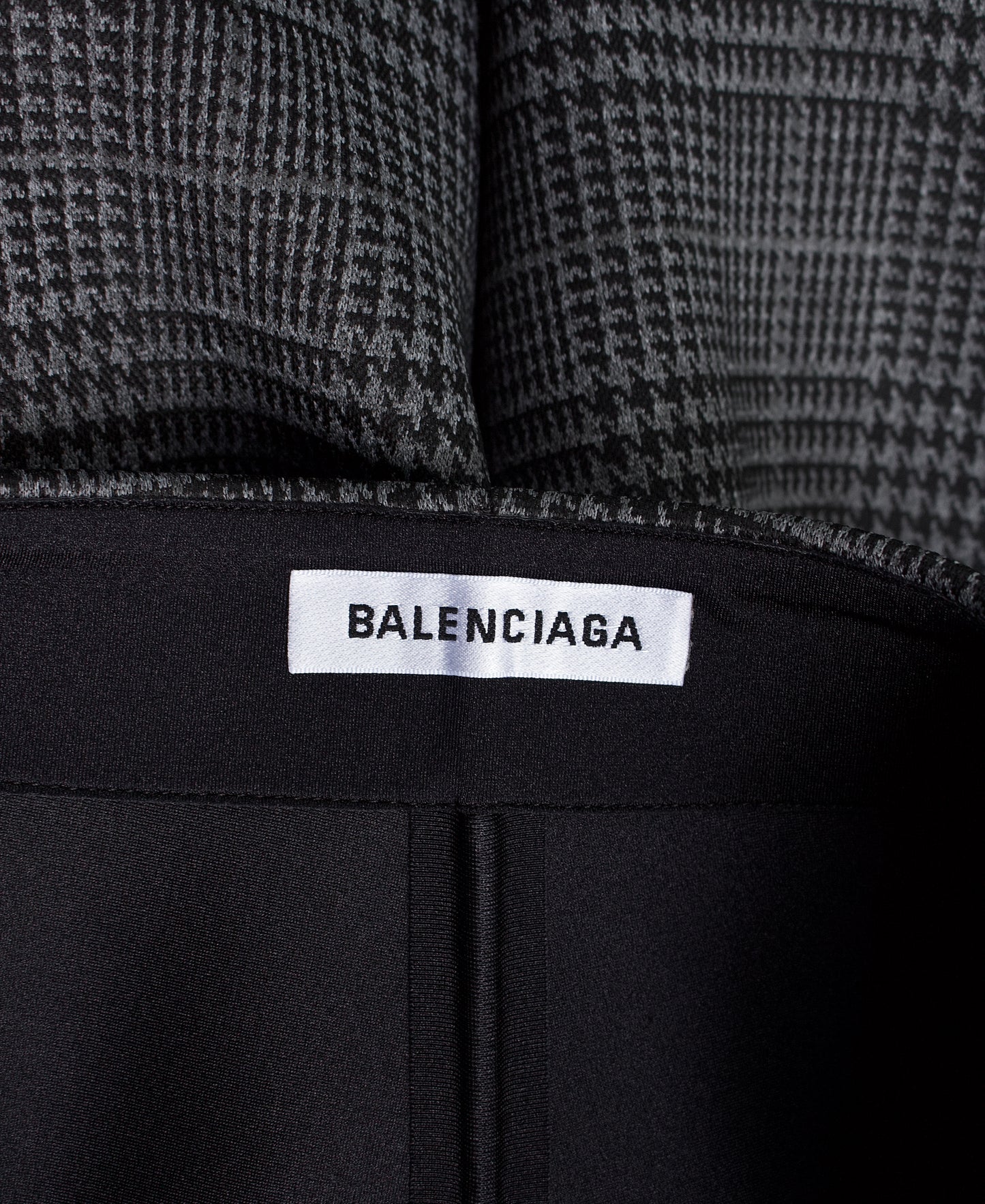 BALENCIAGA SS21 Neoprene Houndstooth Over-printed Pants