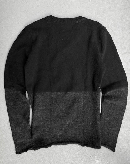 Number (N)ine AW06 “NOIR” Distressed Wool Argyle Knit Sweater