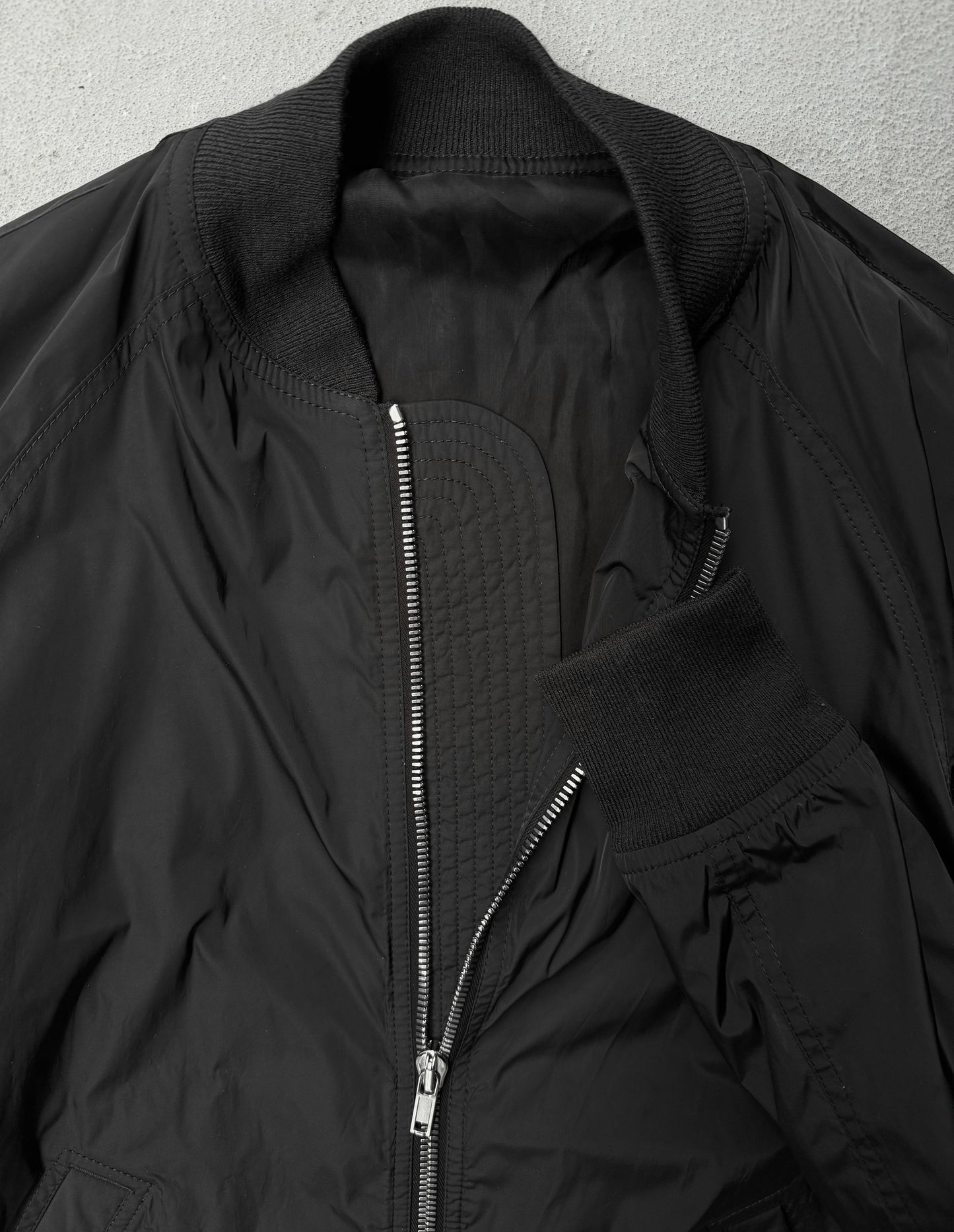 Rick Owens SS17 "WALRUS" Black Nylon MA-1 Flight Bomber Jacket