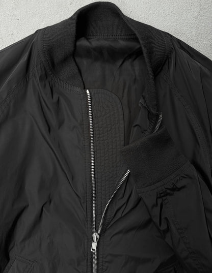 Rick Owens SS17 "WALRUS" Black Nylon MA-1 Flight Bomber Jacket