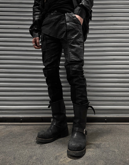 Rick Owens DRKSHDW SS16 “CYCLOPS” Heavy Waxed Memphis Biker Pants