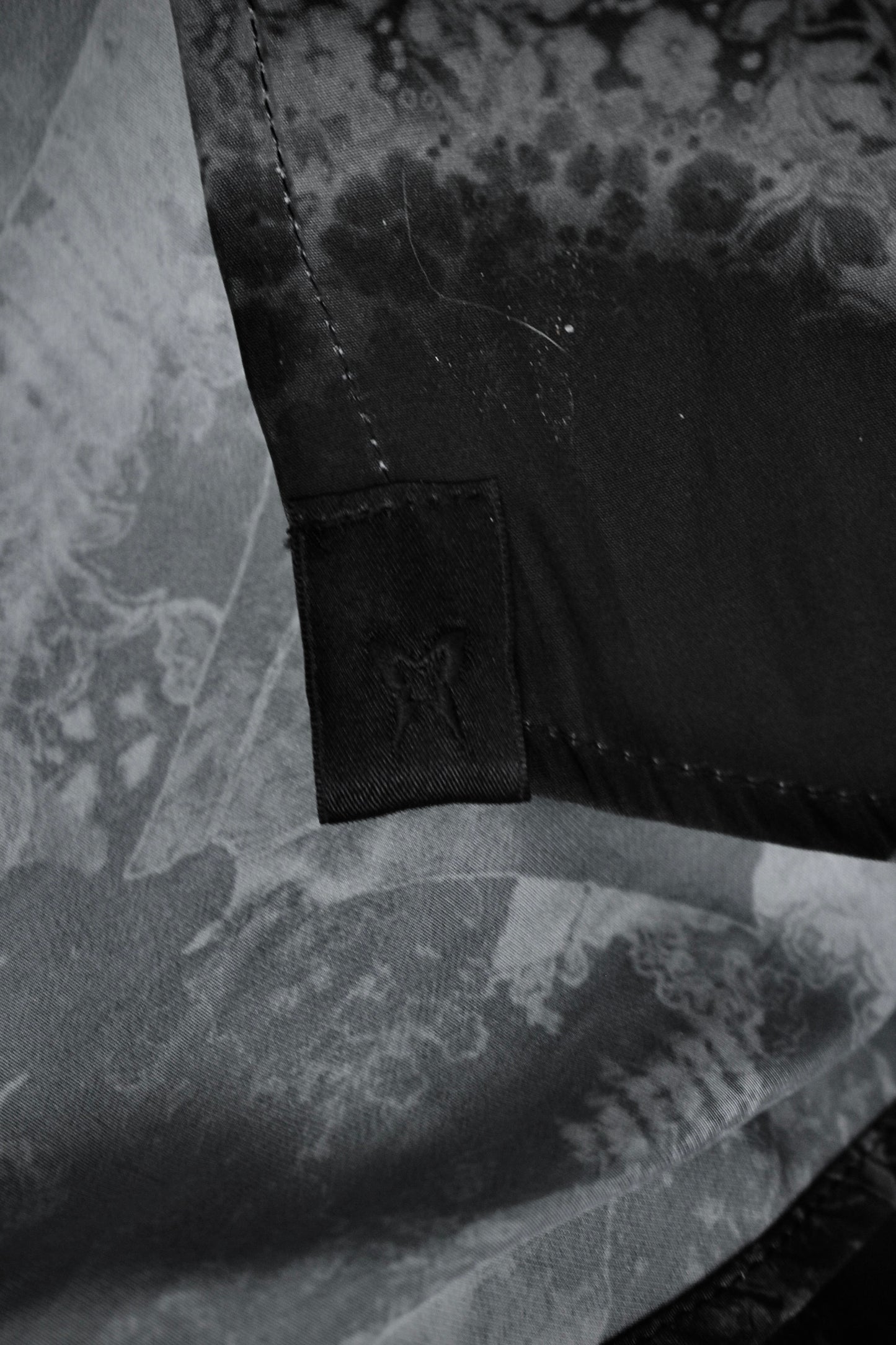 kiryuyrik AW23 Grey Butterfly Nature Print French Cuff Shirt detail | DRIEW GARMENTS