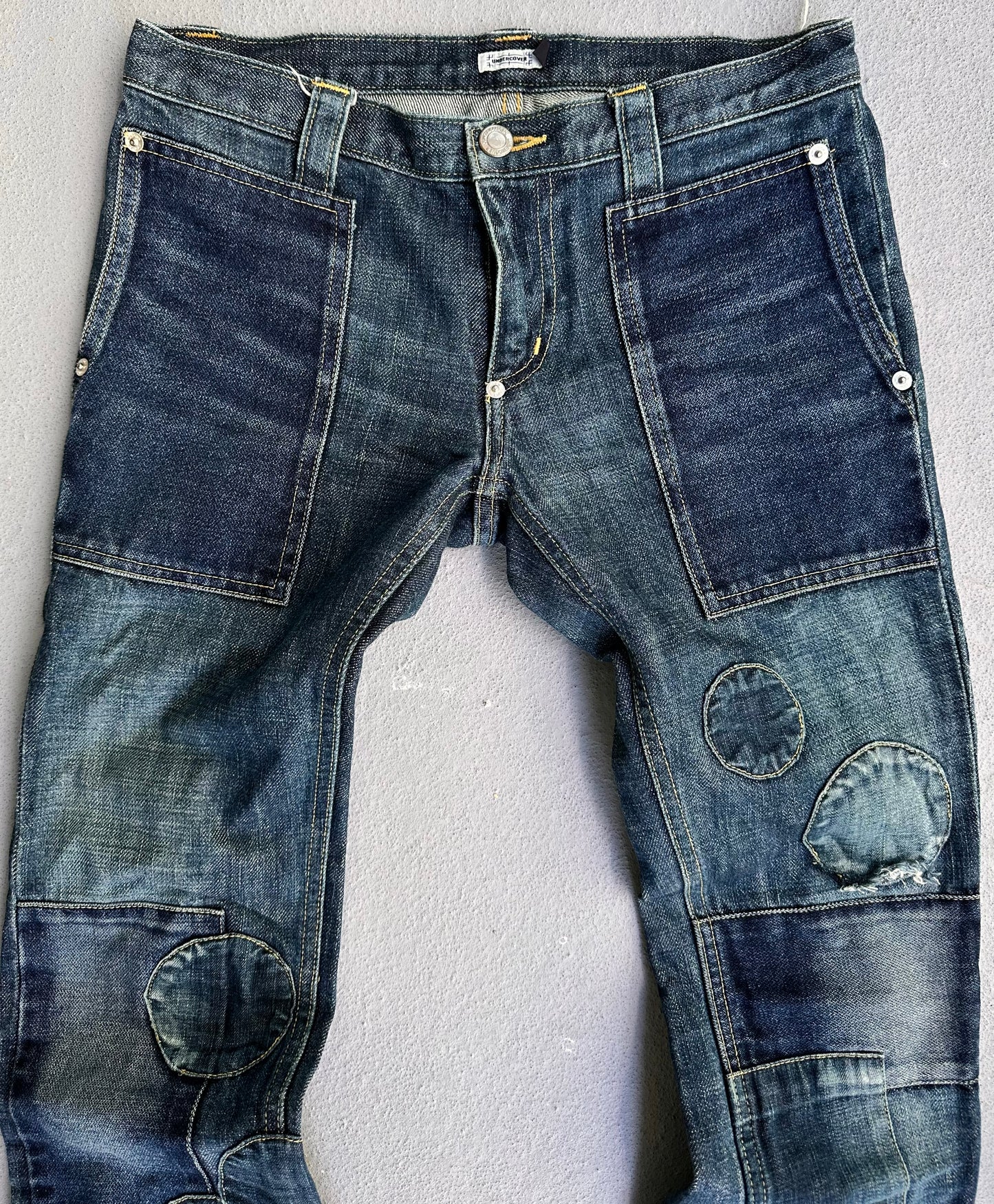 UNDERCOVER AW01 “D.A.V.F” Patchwork Flare Denim