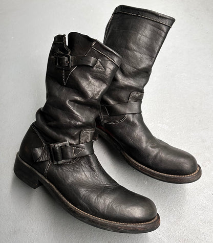 Isamu Katayama “BACKLASH” Object-Dyed Cowhide Engineer Leather Boots