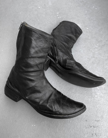 Carol Christian Poell ‘AM/2601 ROOMS-PTC/33’ Black Object-dyed Kangaroo Leather Tornado Boots