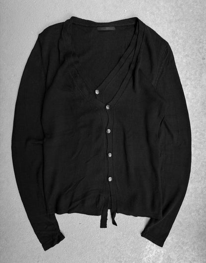 Michel Berandi Early 00s Double-layered Button-up Knit Cardigan