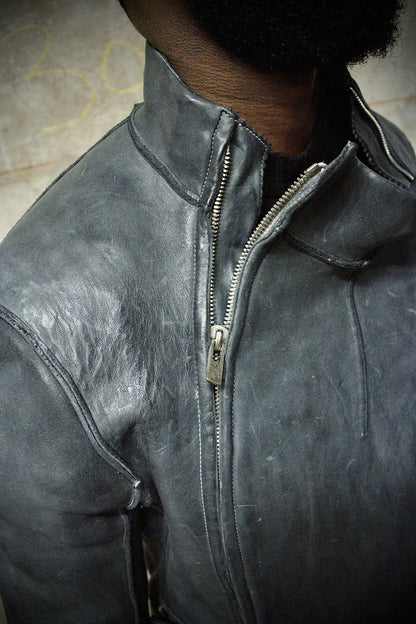 Carol Christian Poell SS00 'LM/2700-IN CORSS-PTC/029' Object-dyed Lined Pinch Seam Horse Leather Fencing Jacket