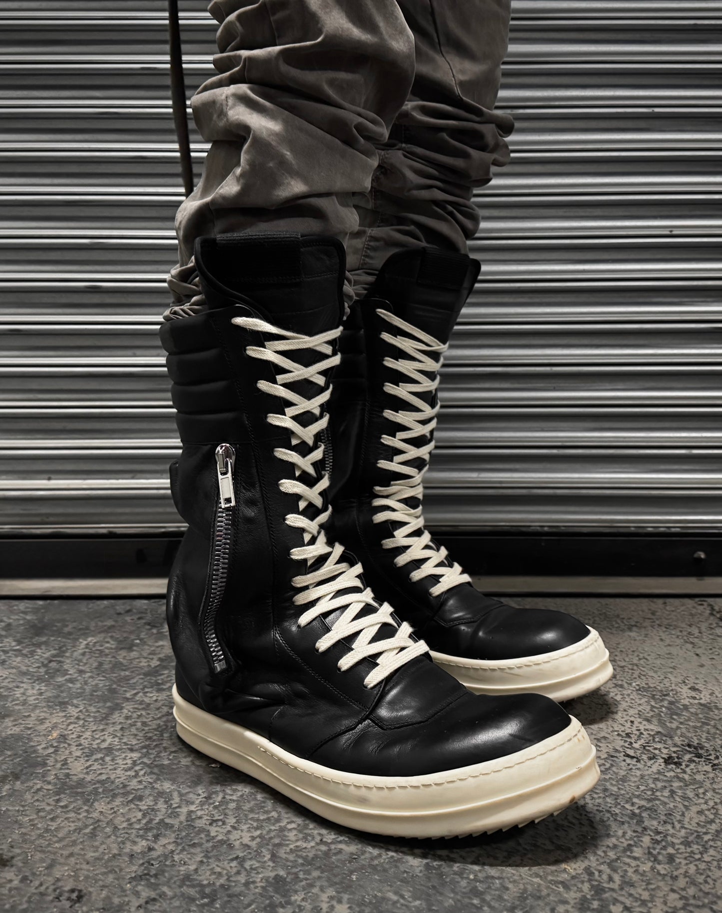 Rick Owens AW21 “GETHSEMANE” Calfskin Leather Cargobasket Sneakers