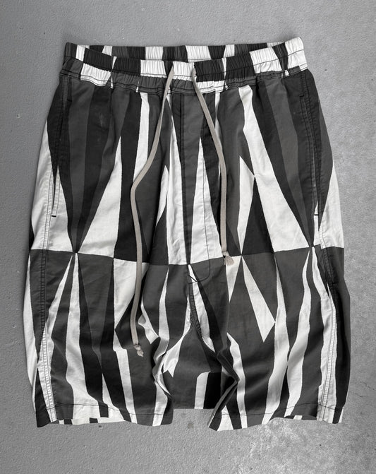 Rick Owens DRKSHDW SS14 “VICIOUS” Geometric Camouflage Drop-crotch Pod Shorts