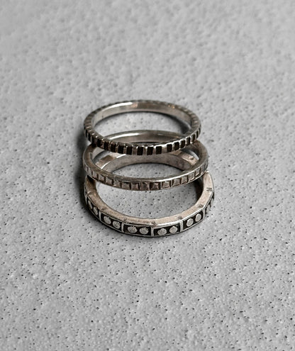 WERKSTATT:MÜNCHEN Triple Engraved Silver Ring Set