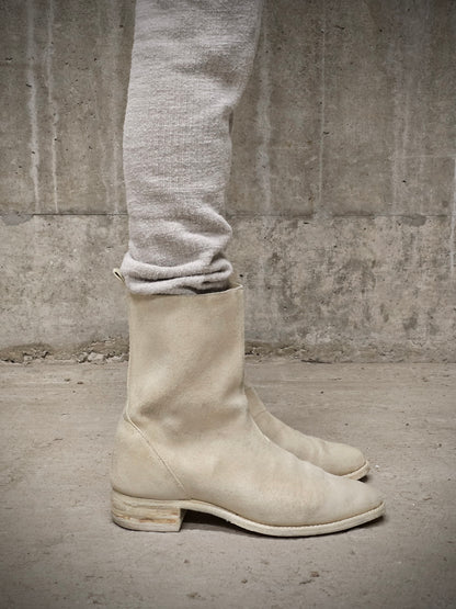 Carol Christian Poell AW05 "On Demand" Reverse Horse Leather Side Zip Boots detail | DRIEW GARMENTS