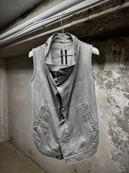 Rick Owens DRKSHDW AW08 "STAG" EGG Asymmetric Denim Vest | Archive Fashion Toronto