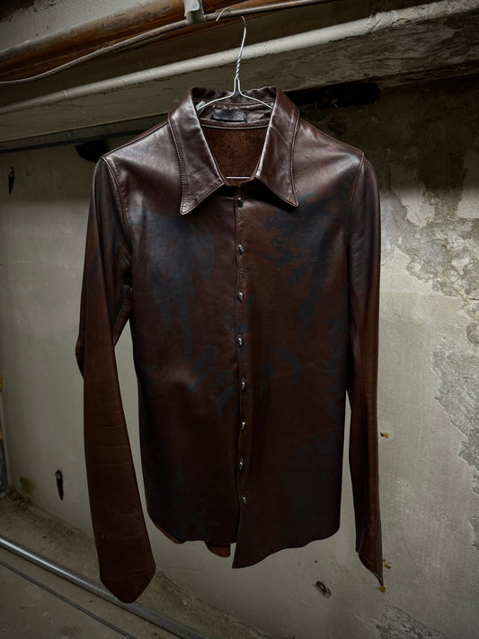 IfSixWasNine 'SHIRT GYPSY-G.0. J/M' Foliage Print Horse Leather Shirt