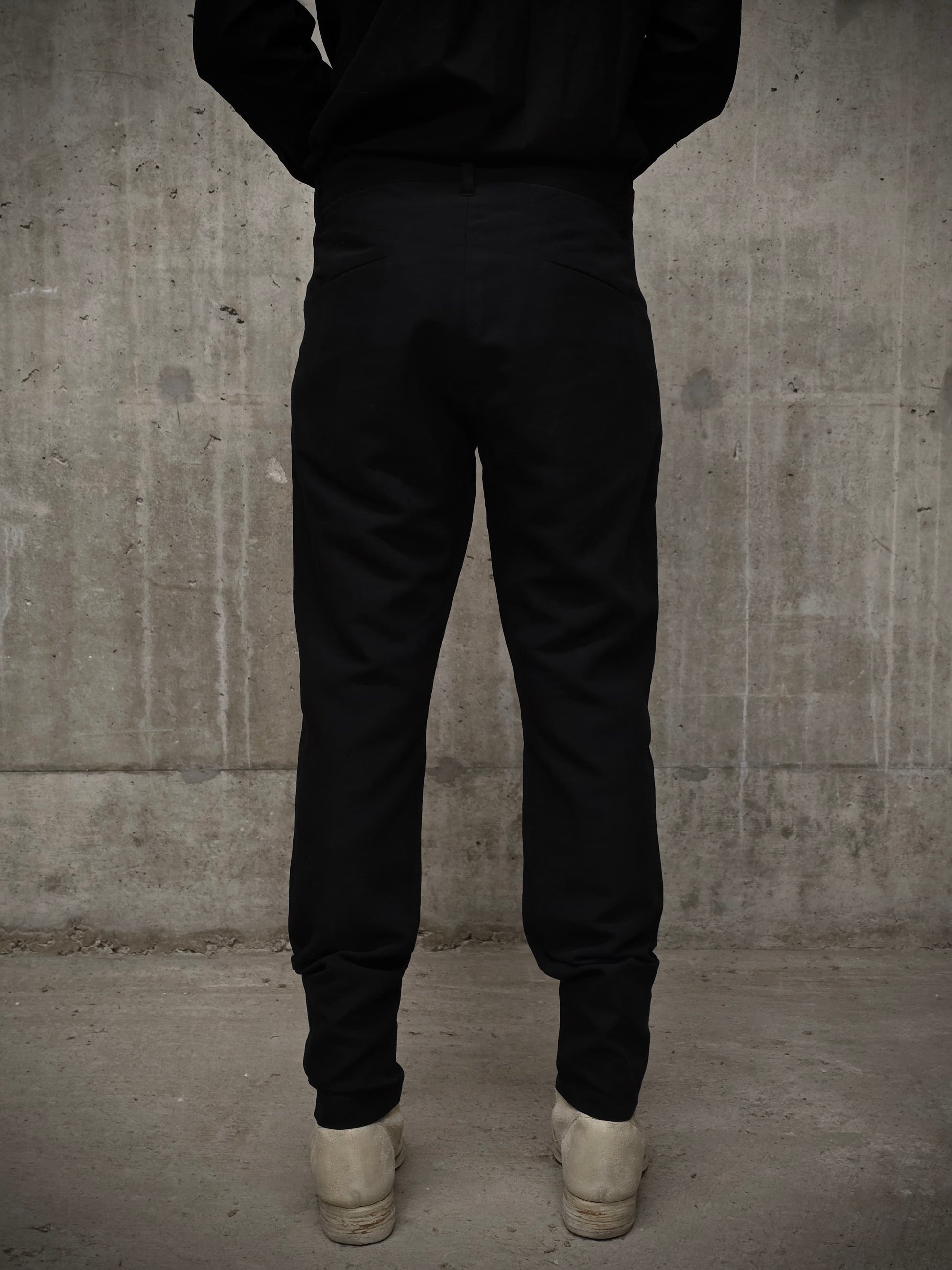Attachment by Kazuyuki Kumagai Black Wool Linen Classic Dress Pants detail | DRIEW GARMENTS