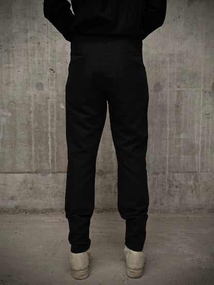 Attachment by Kazuyuki Kumagai Black Wool Linen Classic Dress Pants detail | DRIEW GARMENTS