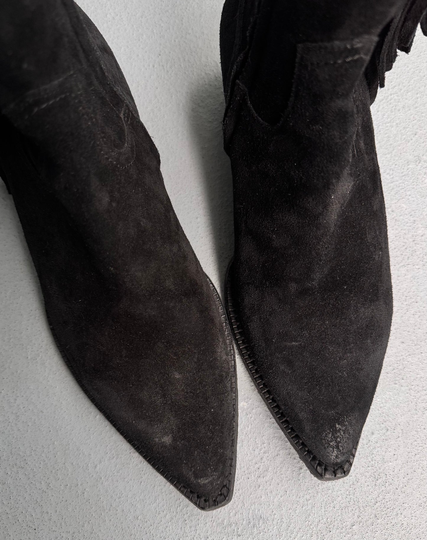 Saint Laurent Paris Western Tassels ‘Lukas’ Suede Boots