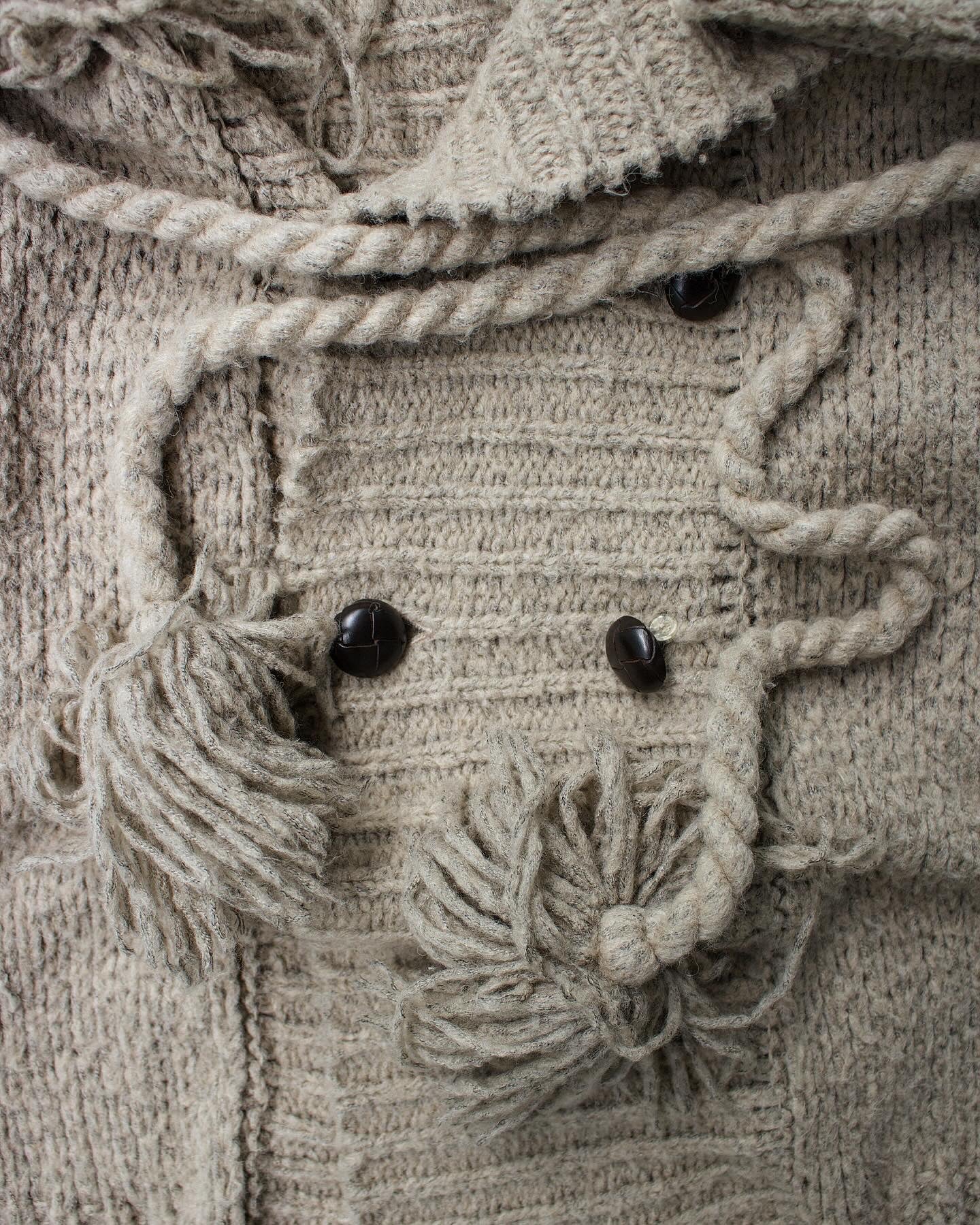 Mihara Yasuhiro AW06 Distressed Cable Wool Knit Cardigan