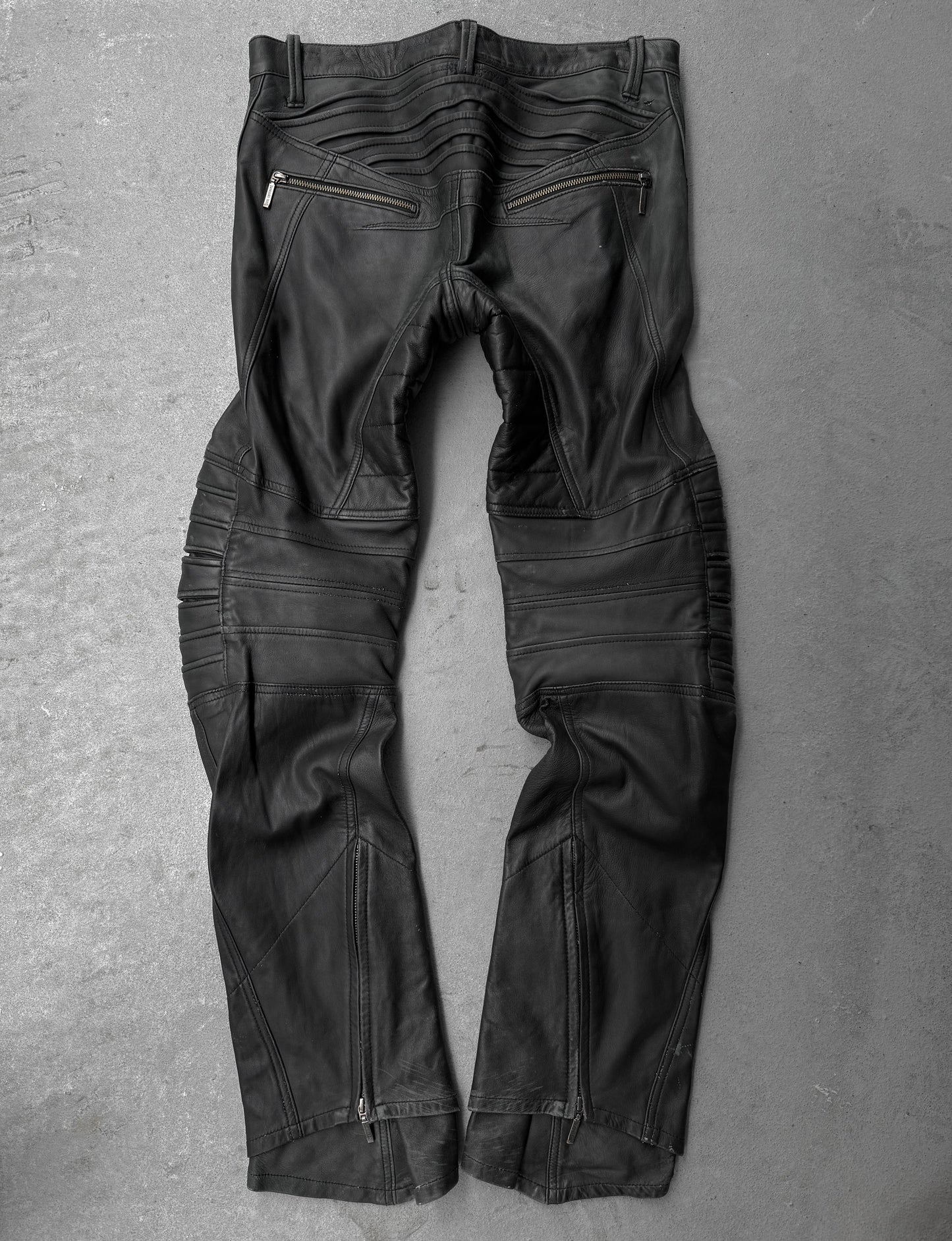 Yasuyuki Ishii Early 00s Padded Biker Sheepskin Leather Pants