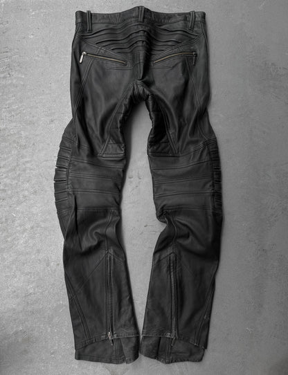 Yasuyuki Ishii Early 00s Padded Biker Sheepskin Leather Pants