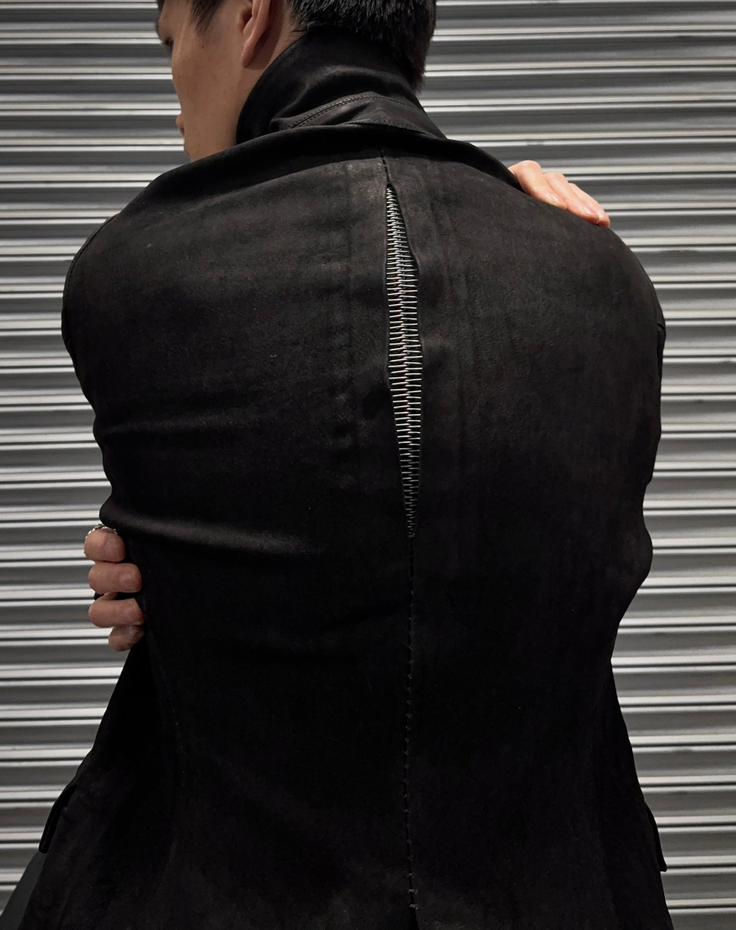 Isaac Sellam: “Experience” Calfskin Suede Leather Pionnier Spine Jacket