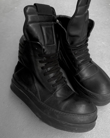 Rick Owens AW23 "LUXOR" Mega Bumper Geobasket Leather Sneakers