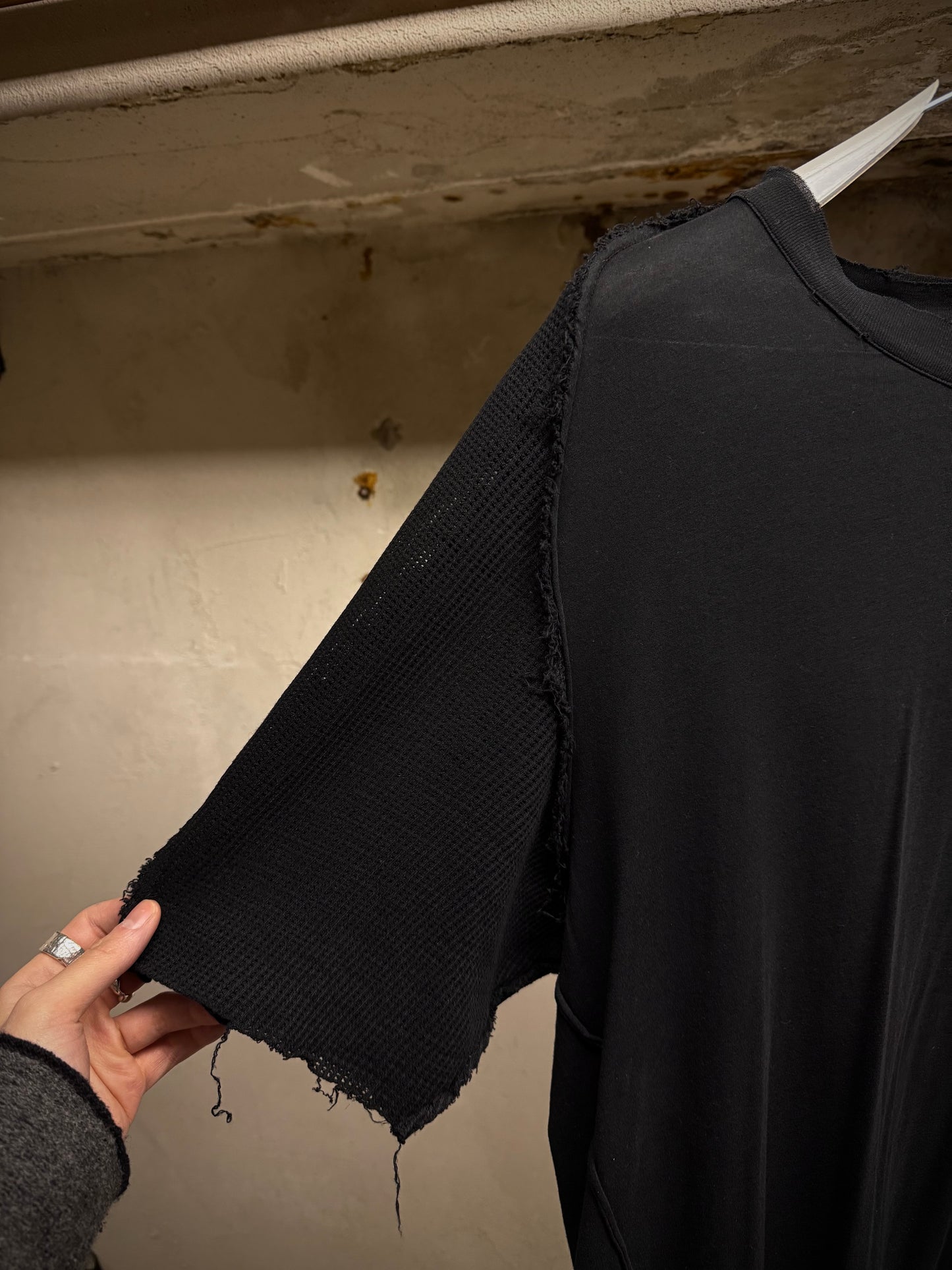 DAMIR DOMA 2010s Distressed Raglan Mesh Sleeve T-shirt