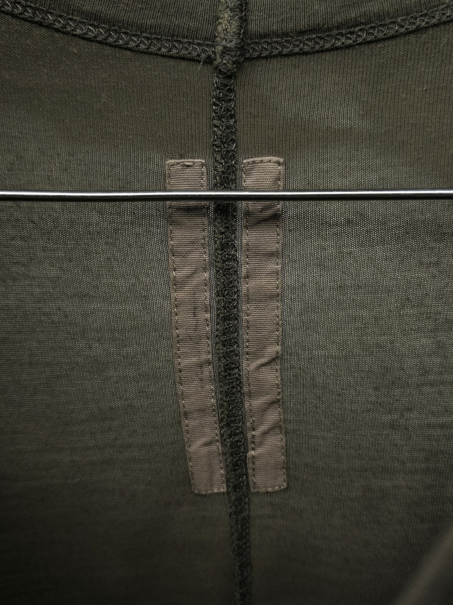 Rick Owens SS16 "CYCLOPS" SAGE Silk Viscose Level T-shirt detail | DRIEW GARMENTS