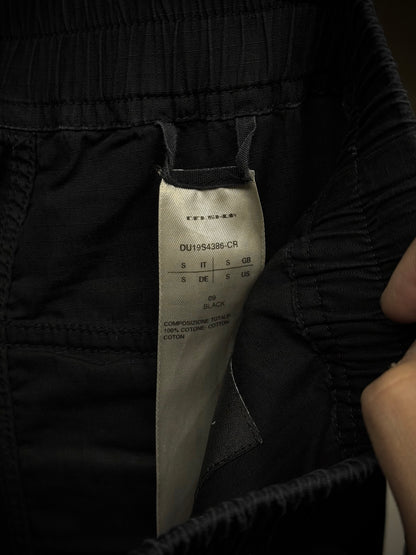 Rick Owens DRKSHDW SS19 "BABEL" Rip Stop Creatch Drop-crotch Cargo Shorts detail | DRIEW GARMENTS