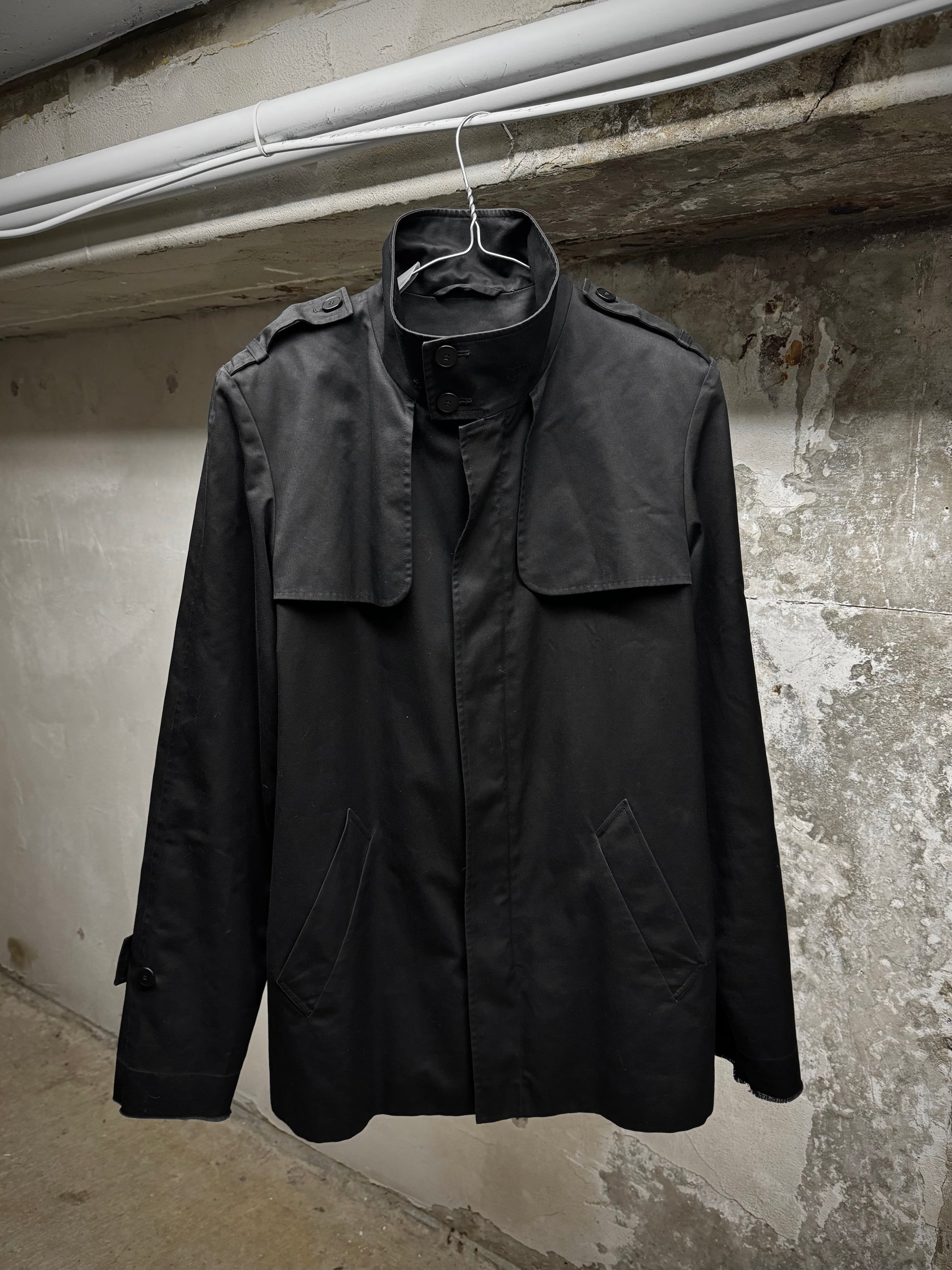 agnès b. homme Early 90s Cotton Poly Gaberdine Mac Coat | Archive Fashion Toronto