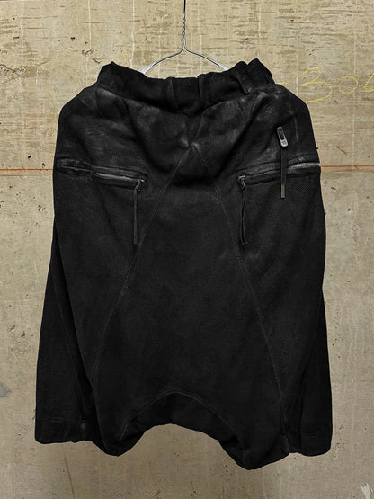 Boris Bidjan Saberi SS17 ‘P15-F0503M’ Object-dyed Vinyl Processed Military Drop-crotch Shorts