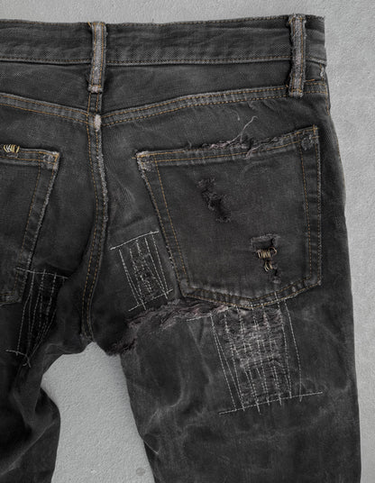 IfSixWasNine Early 00s 'NO. MUD MAX/SBCM 0305ADK' Distressed Flared Denim