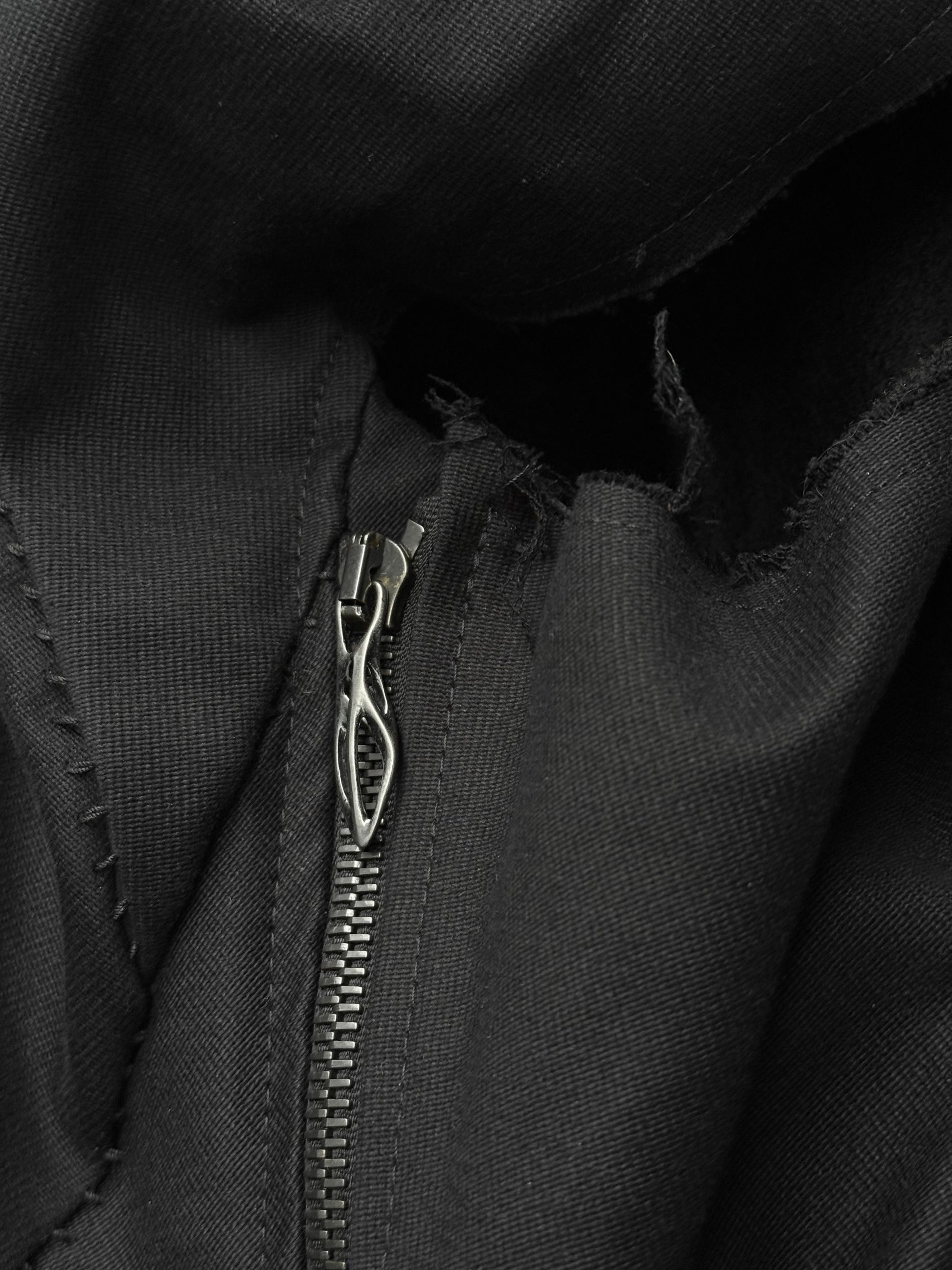 LEON EMANUEL BLANCK Distortion Curved Overlock Wool Lined Hooded Coat detail | DRIEW GARMENTS
