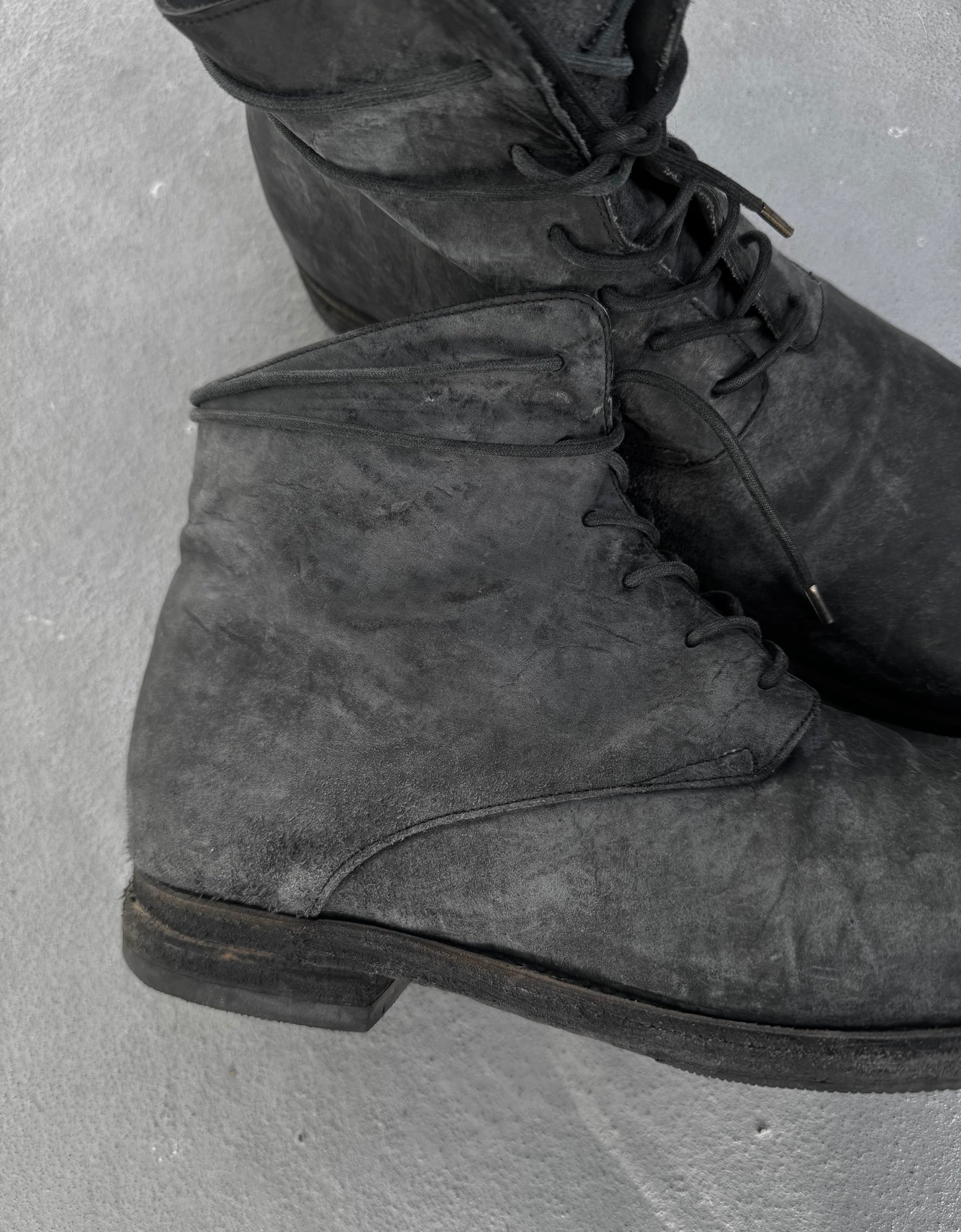 A DICIANNOVEVENTITRE (A1923) Reverse Horse Leather '06' Ankle Boots